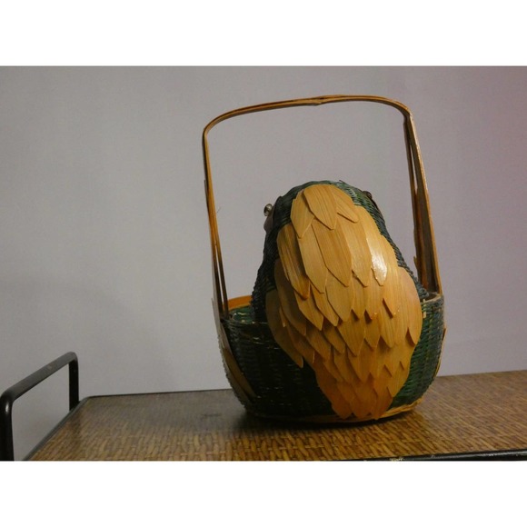 Vintage Parrot Decorative Basket Made in China With Vintage Label - Picture 4 of 7